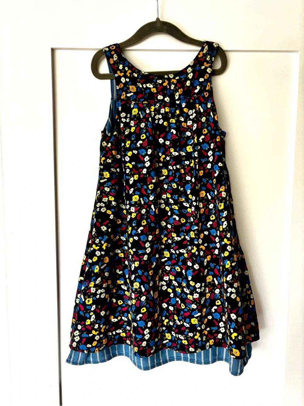 FITH Works Japanese Boutique Girls Floral Dress Striped Trim | Size 120 US 5/6